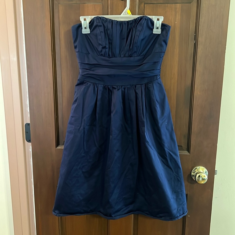 David’s Bridal navy strapless dress size 2